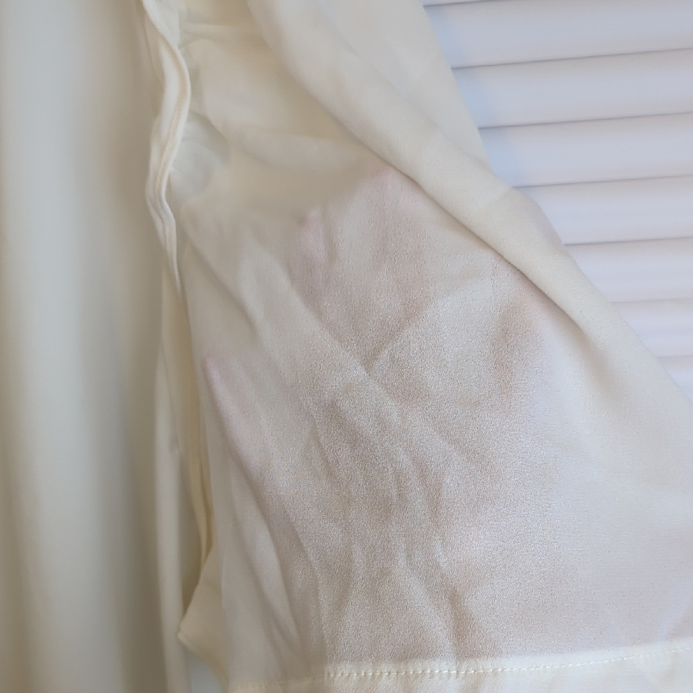 Worthington White Ruffle Sleeve Top 3X Elegant Blouse Career Minimalist - Picture 5 of 6